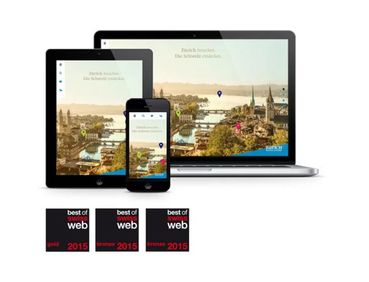Für den Website-Relaunch von Zürich Toursimus erhält Unic zusätzlich die goldene Boje