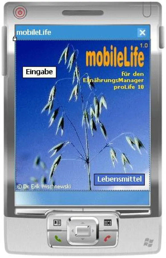 Ernährungssoftware mobileLife auf einem MDA
