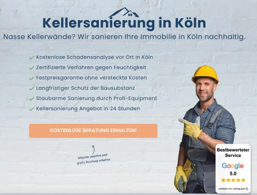 Bild: Elementarschaden-Versicherung: Kellersanierung in Köln erklärt das Abdichtungsrisiko