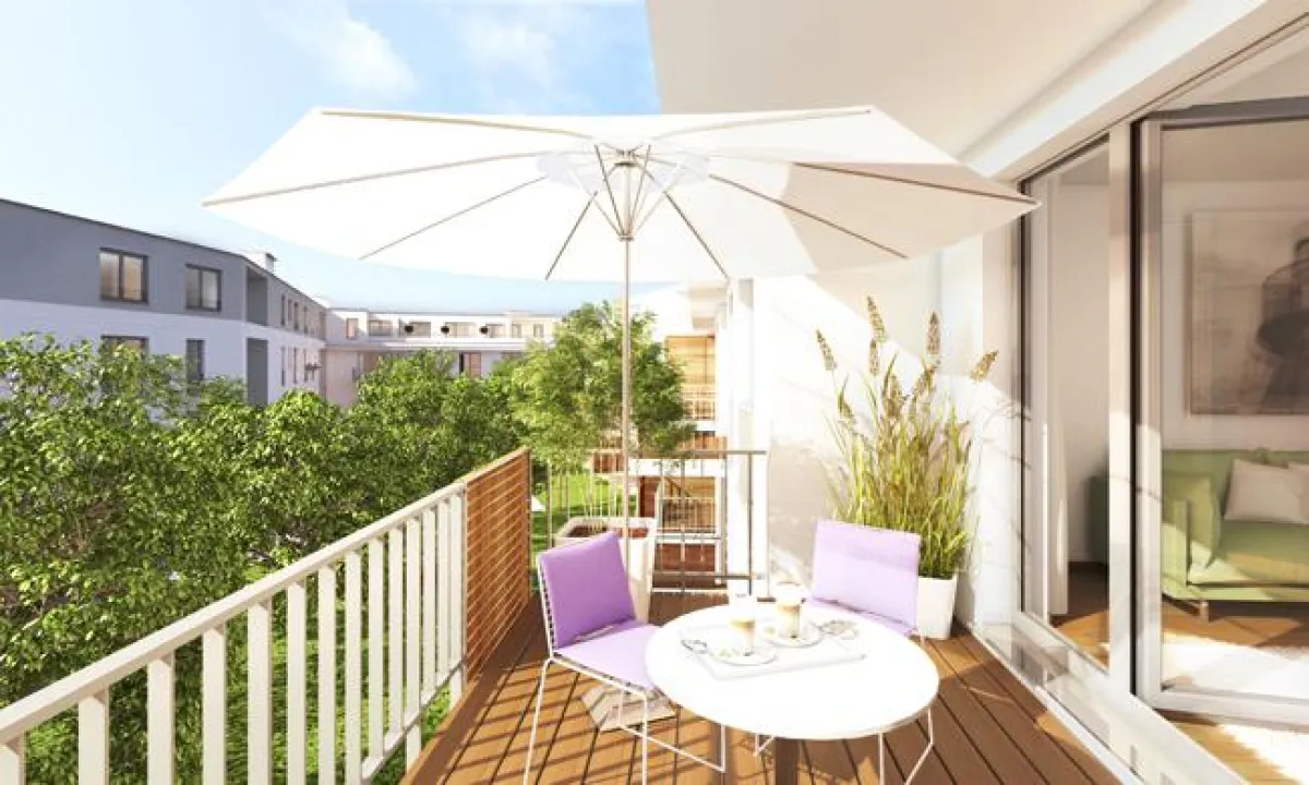 Blick in den Innenhof des Neubauvorhabens 