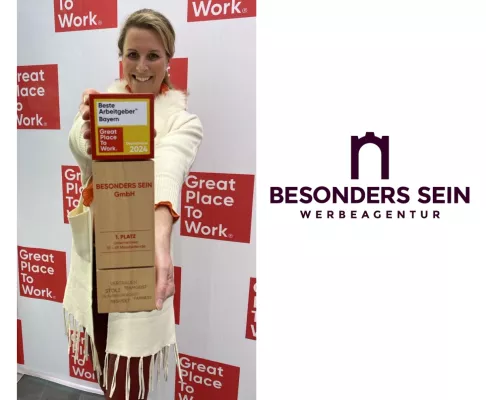 Bild: Zum dritten Mal Platz 1 in Bayern - BESONDERS SEIN gehört zu Bayerns besten Arbeitgebern