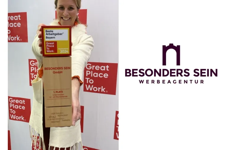 Bild: Zum dritten Mal Platz 1 in Bayern - BESONDERS SEIN gehört zu Bayerns besten Arbeitgebern