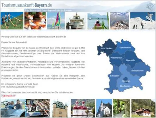 Bild: Großes Anbieterverzeichnis im Internet für Urlaub in Bayern