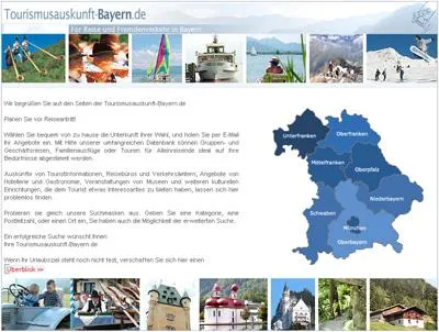 Bild: Großes Anbieterverzeichnis im Internet für Urlaub in Bayern