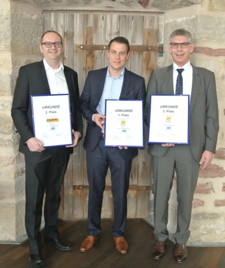 v. l. n. r: Marc Haase (C. E. Noerpel, Ravensburg) 2. Platz; Karsten Oehrlein (Hans Geis, Kürnach) 1