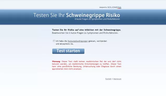 Bild: Onlinetest ermittelt Risiko einer Schweinegrippeinfektion