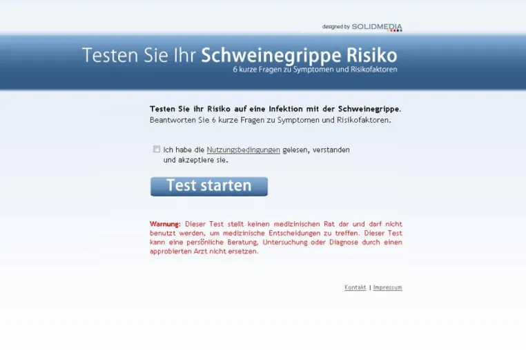 Bild: Onlinetest ermittelt Risiko einer Schweinegrippeinfektion
