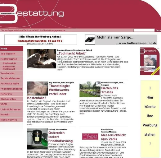 Neues Online-Portal für die Bestattungsbranche Bild: Neues Online-Portal für die Bestattungsbranche