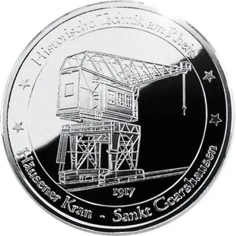Bild: Häusener Kran auf Medaille geprägt