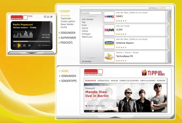 Bild: Der neue phonostar-Player für Windows 7
