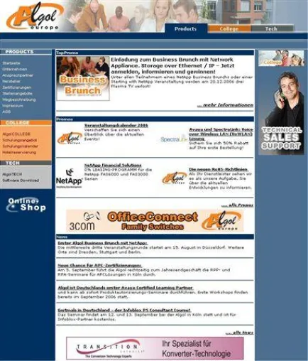 Bild: Neuer Webauftritt rundet Umfirmierung der Algol Europe ab