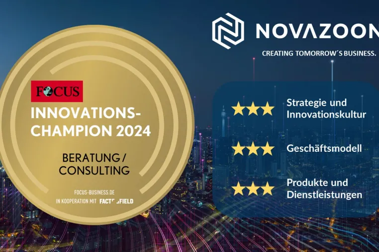 Bild: Karlsruher Unternehmen NOVAZOON als Innovationschampion 2024 vom Fachmagazin FOCUS ausgezeichnet