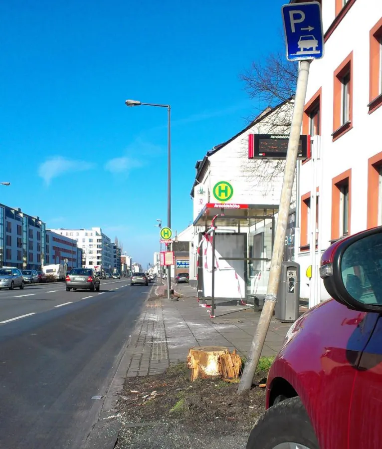 Unfall an der Haltestelle Arnoldshöhe. Foto: A. Wulf