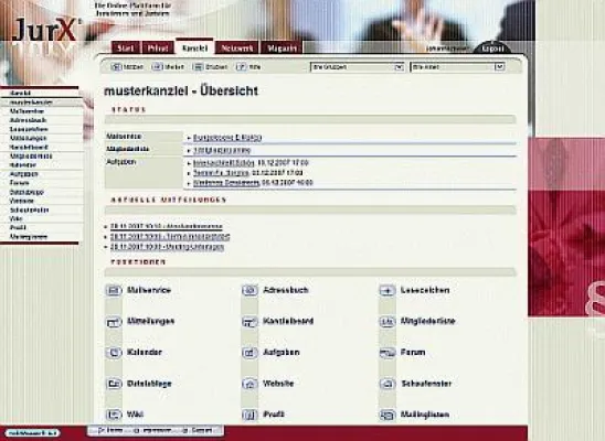 Bild: JurX – die kostenfreie Internetplattform für Kanzleigründer
