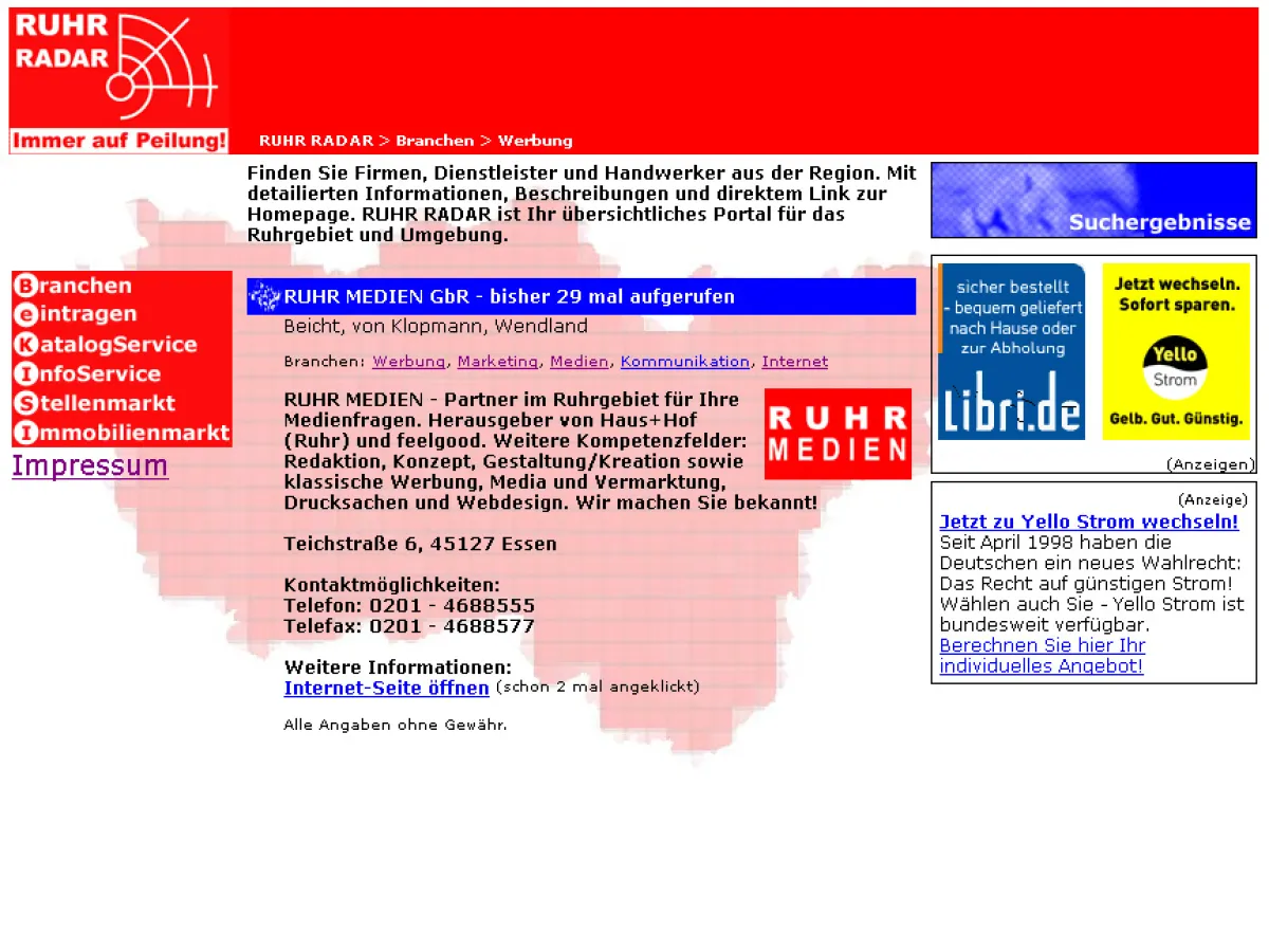 Eintrag bei RUHR RADAR