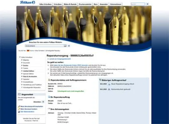 Bild: :torweg erstellt die Pelikan Online-Schreibgerätereparatur