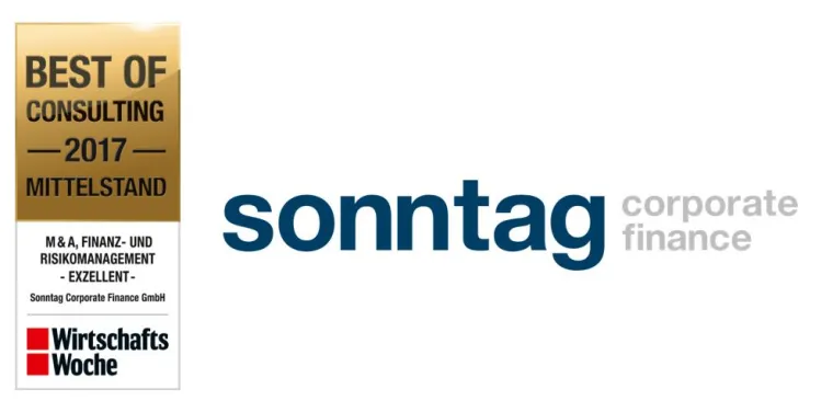 sonntag corporate finance: Auszeichnung mit dem "Best of Consulting" Award 2017 Bild: sonntag corporate finance: Auszeichnung mit dem "Best of Consulting" Award 2017