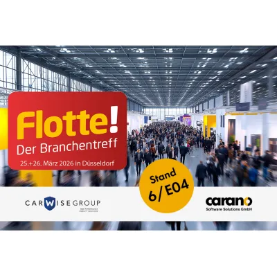 Bild: Kompetenz für den digitalen Fuhrpark: Carano präsentiert sich mit Carwise und Autodisk auf der Flotte 2026