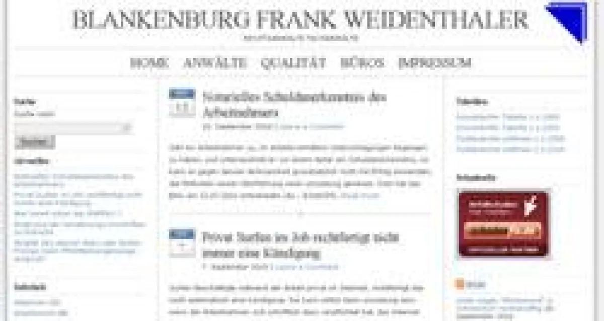 Neue Webseite der Rechtsanwaltskanzlei Blankenburg & Frank online