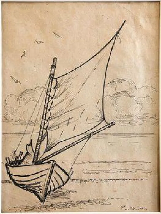 Versteigerungsobjekt: Segelboot auf dem Wasser - Egon von Kameke