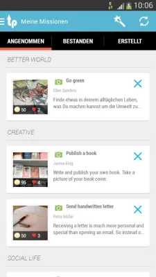 Bild: Lifepilot App gratis für Android: Neue Lebensziele definieren, Missionen erfüllen, Lifepoints sammeln