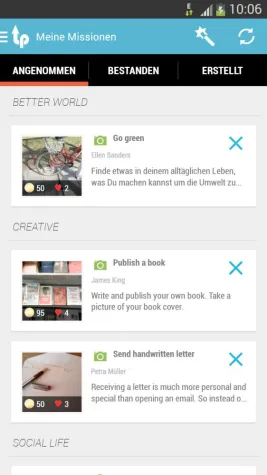 Bild: Lifepilot App gratis für Android: Neue Lebensziele definieren, Missionen erfüllen, Lifepoints sammeln
