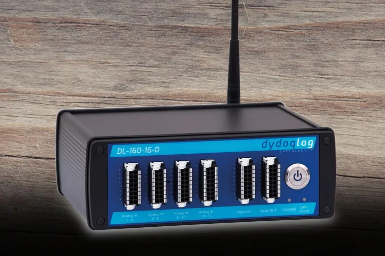 Bild: IIoT-Datenlogger mit WLAN und Ethernet/LAN - Der dydaqlog DL-160-16-D von dydaqtec
