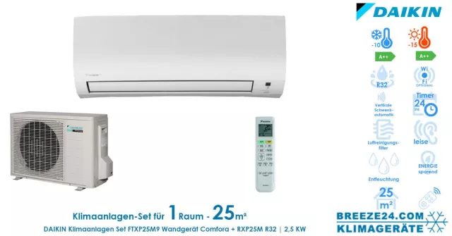 KLIMAANLAGEN - SET VON DAIKIN FÜR 1 ZIMMER MIT BIS ZU 25 M² Bild: KLIMAANLAGEN - SET VON DAIKIN FÜR 1 ZIMMER MIT BIS ZU 25 M²
