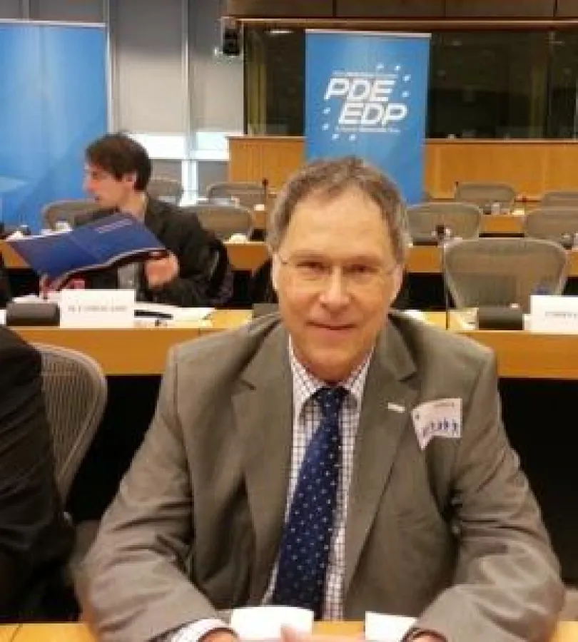 Europakandidat Wolf Achim Wiegand (FREIE WÄHLER) im Europaparlament, Brüssel