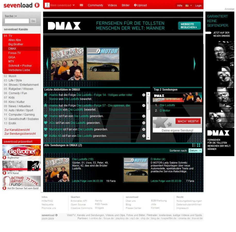 DMAX Branded Channel bei sevenload