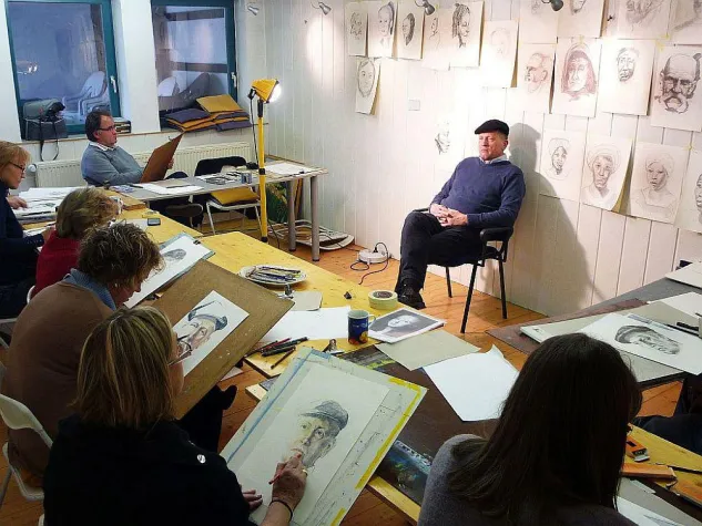 Bild: Zeichenkurs mit Brigitte Guhle im Kunstwerk Schüttorf