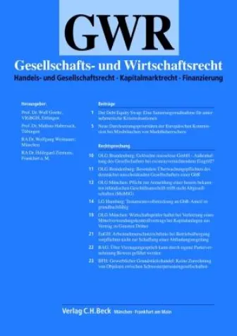 Bild: Neue Fachzeitschrift „GWR - Gesellschafts- und Wirtschaftsrecht“ bei C.H.Beck