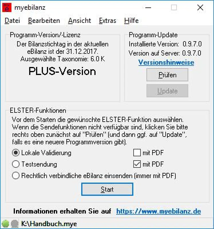 Screenshot von myebilanz