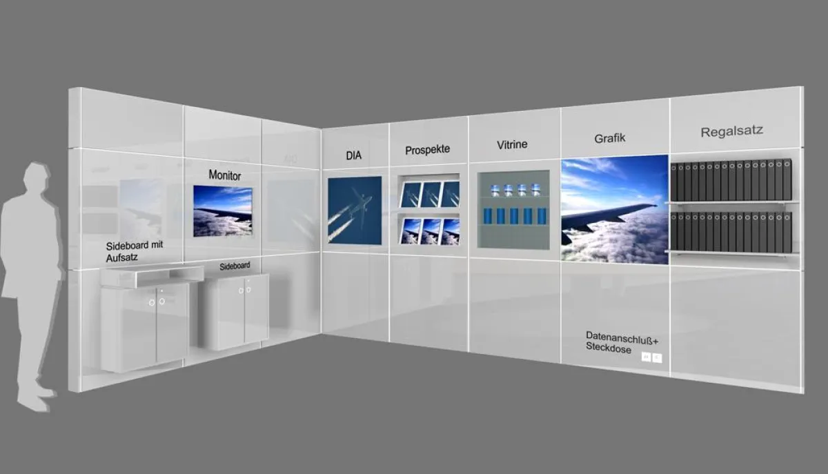 VIsualisierung Trennwand mit Zubehör