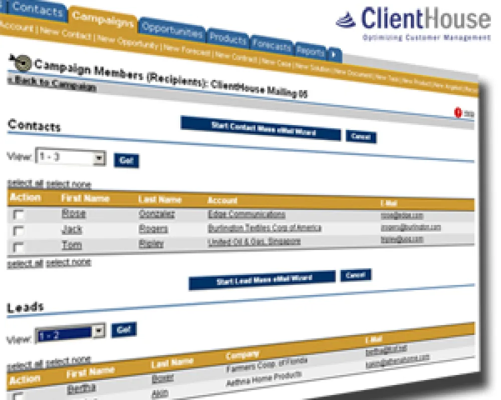 ClientHouse E-Mail-Marketing-Erweiterung für salesforce.com