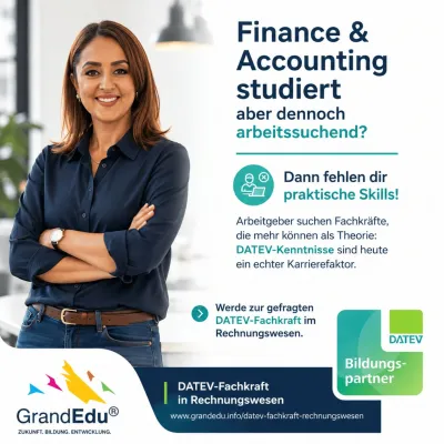Bild: Finance and Accounting studiert, aber arbeitsuchend: GrandEdu zeigt mit DATEV Lösungen auf!