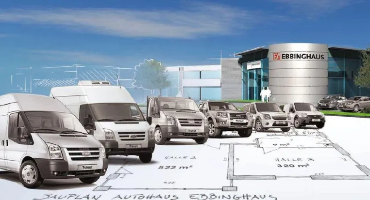 Bild: Presseeinladung: Offizielle Eröffnung des Ford Gewerbe-Partnerzentrums Ebbinghaus Autozentrum Dortmund GmbH