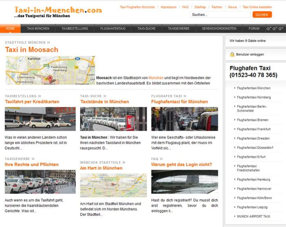 Taxi München - Das Taxiportal Hauptseite