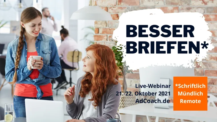 Professionelles Briefing von A bis Z – Jetzt als Live-Webinar, 21.-22. Oktober 2021 Bild: Professionelles Briefing von A bis Z – Jetzt als Live-Webinar, 21.-22. Oktober 2021