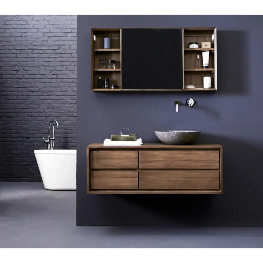 Waschbeckenunterschrank aus Teak - Serie Parker