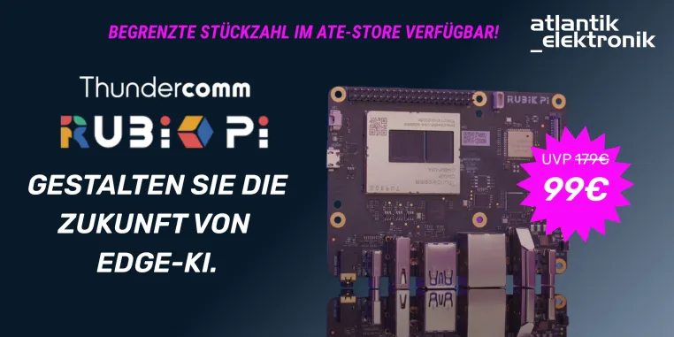 Atlantik Elektronik GmbH präsentiert limitierte Sonderaktion: RUBIK Pi – Jetzt für nur 99 € erhältlich! Bild: Atlantik Elektronik GmbH präsentiert limitierte Sonderaktion: RUBIK Pi – Jetzt für nur 99 € erhältlich!