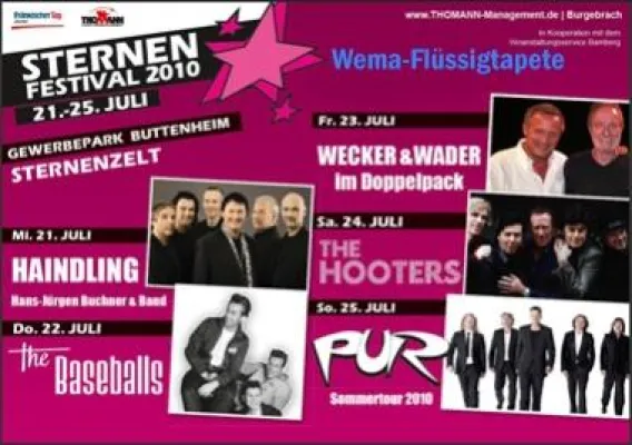 Bild: „PUR Open Airs 2010“ live bei Wema-Flüssigtapete Buttenheim auf dem STERNEN Festival