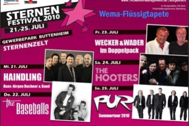 Bild: „PUR Open Airs 2010“ live bei Wema-Flüssigtapete Buttenheim auf dem STERNEN Festival