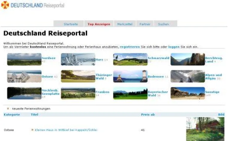 Bild: Deutschland-Reiseportal.de stellt über 400 Ferienwohnungen in Deutschland vor