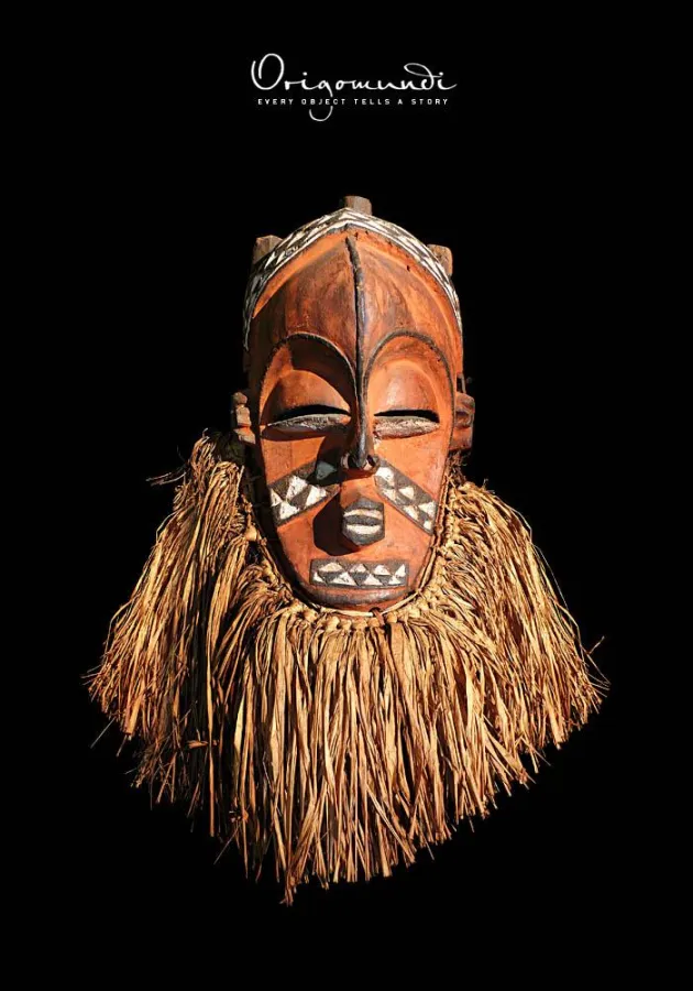 Sehr seltene Tshimoana-Maske vom Stamm der Biombo, ca. 1930