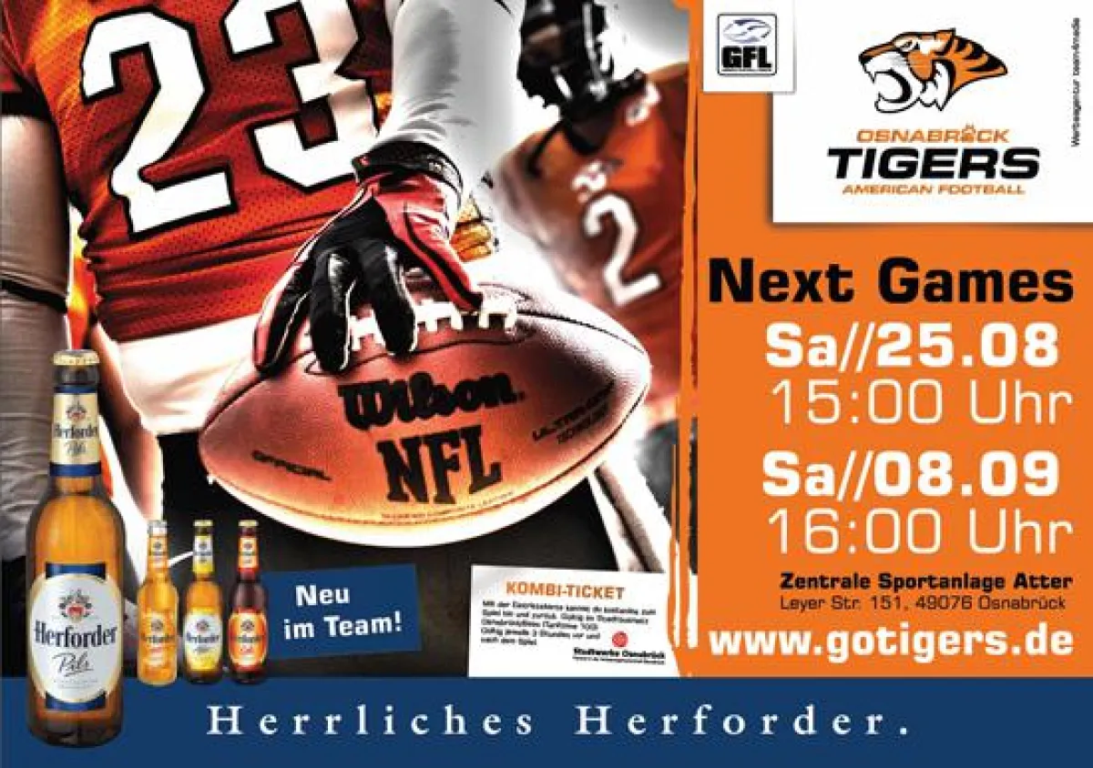 Kampagne der Tigers mit Partnerschaft der Herforder Brauerei