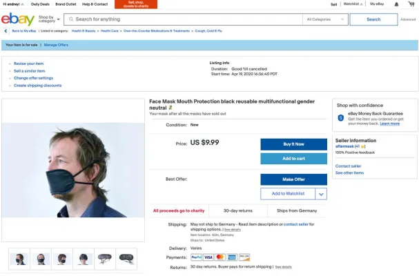 Bild: AFTERMASK: 100 Schlafmasken verkauft als Mundschutz