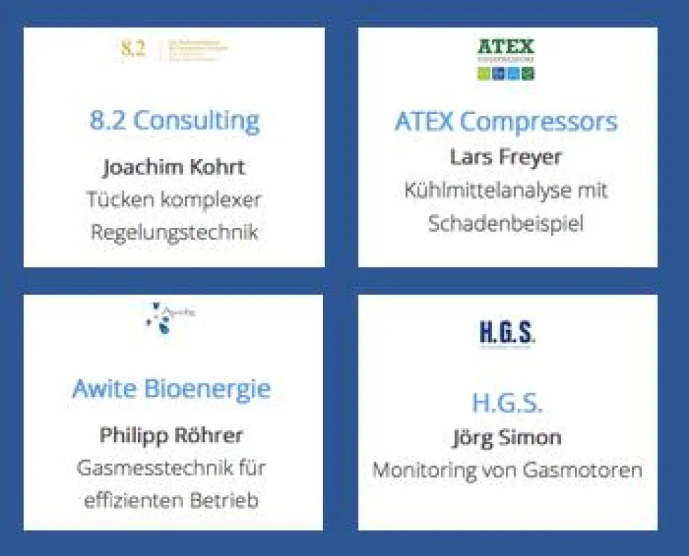 4 von 16 Fachvorträgen des Fachsymposiums Biogasmotoren