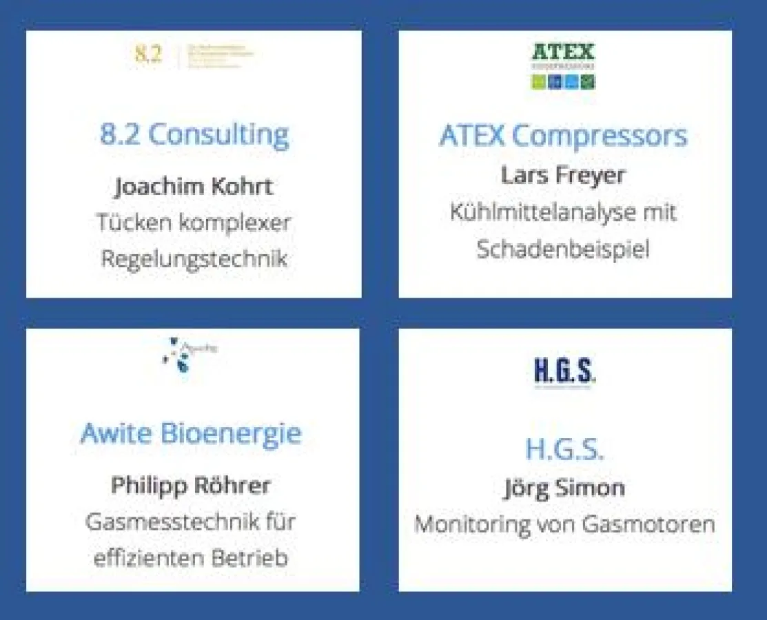 4 von 16 Fachvorträgen des Fachsymposiums Biogasmotoren