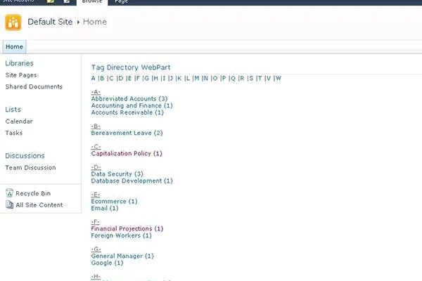 Automatisches Stichwort-Verzeichnis als Web Part für SharePoint 2010 Portale verfügbar Bild: Automatisches Stichwort-Verzeichnis als Web Part für SharePoint 2010 Portale verfügbar
